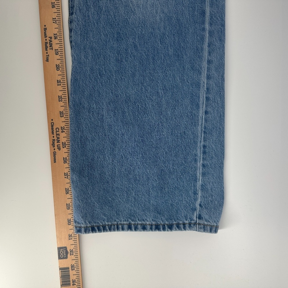 Fashion Nova Jeans Womens 15 Blue Distressed Denim High Rise Relaxed Straight - Picture 10 of 11